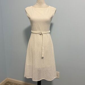 Theory‎ Women’s Afala White Eyelet Embroidered Cotton Lined Dress Size 2